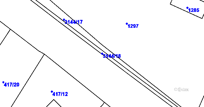 Parcela st. 3144/18 v KÚ Horní Suchá, Katastrální mapa