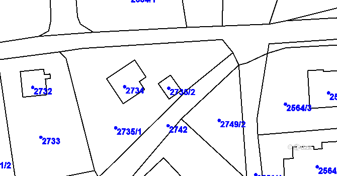 Parcela st. 2735/2 v KÚ Horní Suchá, Katastrální mapa