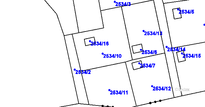 Parcela st. 2534/10 v KÚ Horní Suchá, Katastrální mapa