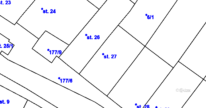 Parcela st. 27 v KÚ Horní Sukolom, Katastrální mapa