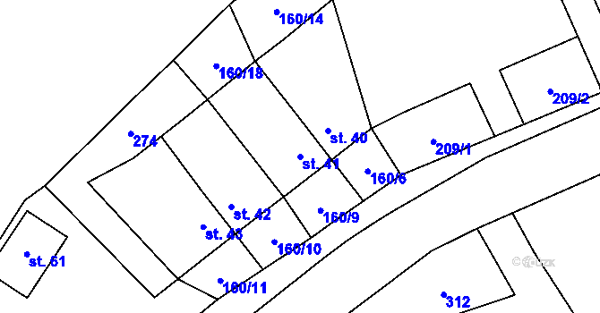Parcela st. 41 v KÚ Horní Sukolom, Katastrální mapa