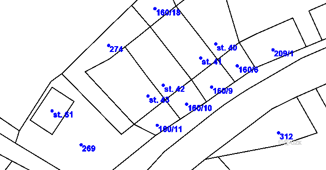 Parcela st. 42 v KÚ Horní Sukolom, Katastrální mapa