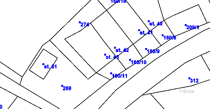 Parcela st. 43 v KÚ Horní Sukolom, Katastrální mapa