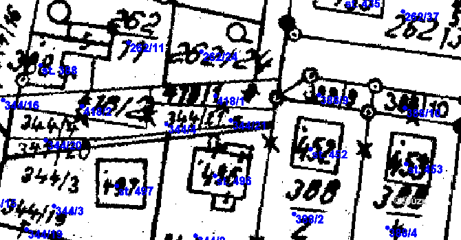 Parcela st. 344/21 v KÚ Horní Štěpánov, Katastrální mapa