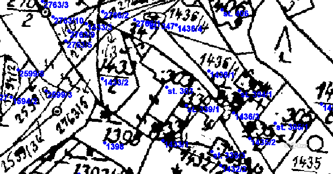 Parcela st. 303 v KÚ Horní Štěpánov, Katastrální mapa