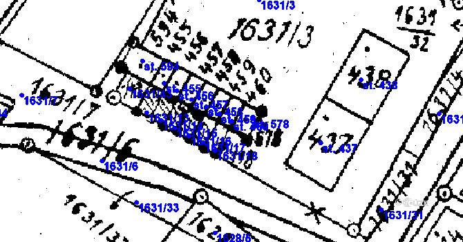 Parcela st. 460 v KÚ Horní Štěpánov, Katastrální mapa