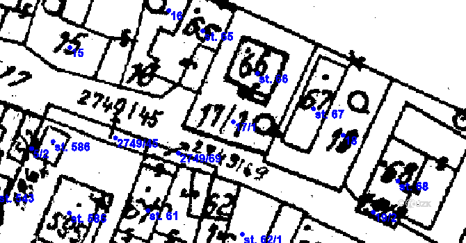 Parcela st. 17/1 v KÚ Horní Štěpánov, Katastrální mapa