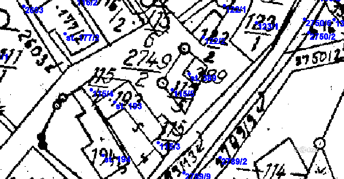 Parcela st. 115/5 v KÚ Horní Štěpánov, Katastrální mapa