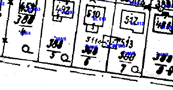 Parcela st. 388/6 v KÚ Horní Štěpánov, Katastrální mapa