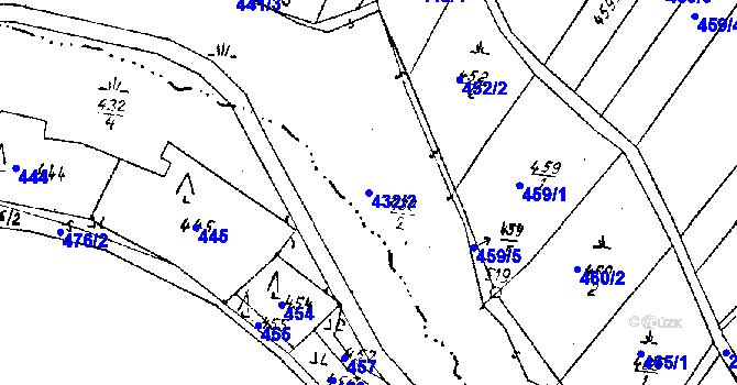 Parcela st. 432/2 v KÚ Horní Štěpánov, Katastrální mapa