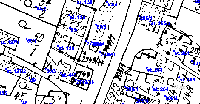 Parcela st. 2749/7 v KÚ Horní Štěpánov, Katastrální mapa