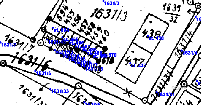 Parcela st. 578 v KÚ Horní Štěpánov, Katastrální mapa