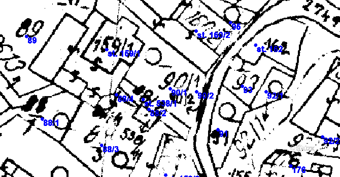 Parcela st. 90/1 v KÚ Horní Štěpánov, Katastrální mapa