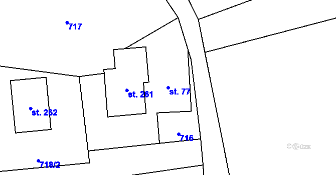 Parcela st. 77 v KÚ Horní Tošanovice, Katastrální mapa