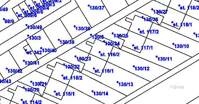 Parcela st. 116/2 v KÚ Horní Tošanovice, Katastrální mapa