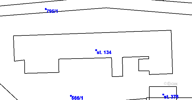 Parcela st. 134 v KÚ Horní Tošanovice, Katastrální mapa