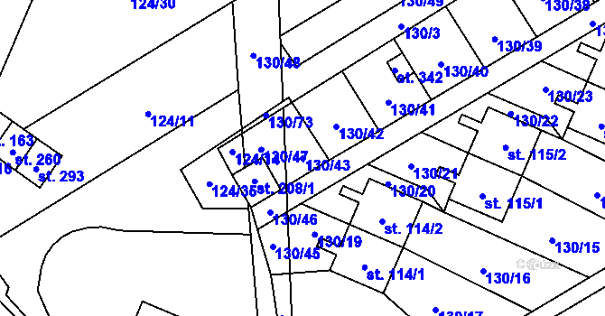 Parcela st. 130/43 v KÚ Horní Tošanovice, Katastrální mapa
