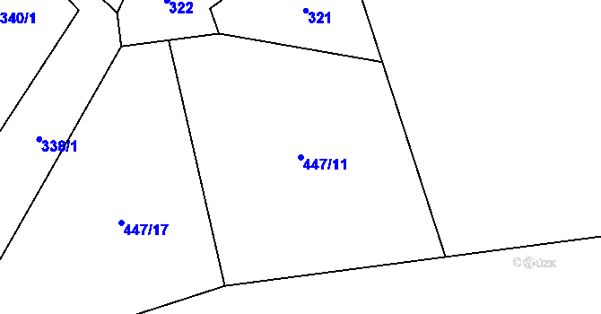Parcela st. 447/11 v KÚ Horní Tošanovice, Katastrální mapa