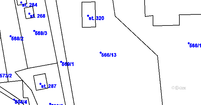 Parcela st. 566/13 v KÚ Horní Tošanovice, Katastrální mapa