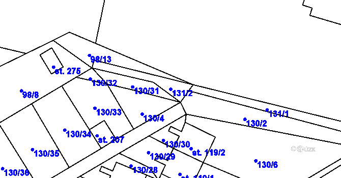 Parcela st. 131/2 v KÚ Horní Tošanovice, Katastrální mapa