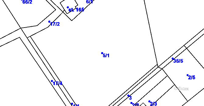 Parcela st. 5/1 v KÚ Horní Tošanovice, Katastrální mapa