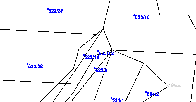 Parcela st. 523/12 v KÚ Horní Tošanovice, Katastrální mapa