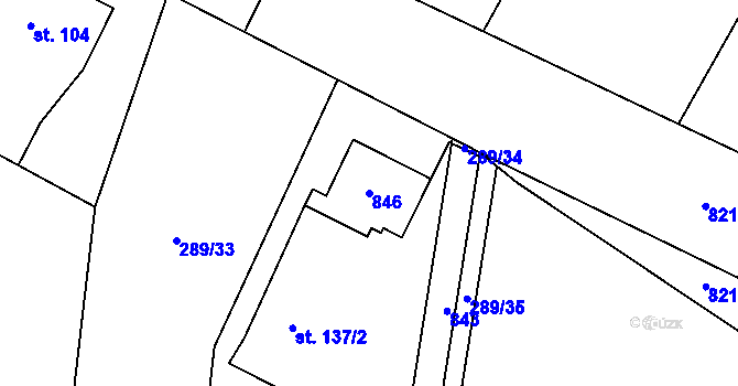 Parcela st. 846 v KÚ Horní Tošanovice, Katastrální mapa