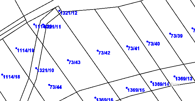 Parcela st. 73/42 v KÚ Horní Újezd u Litomyšle, Katastrální mapa