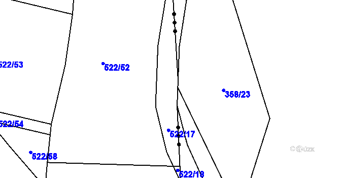 Parcela st. 522/14 v KÚ Vacenovice, Katastrální mapa