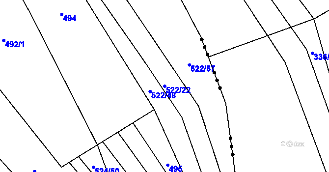 Parcela st. 522/22 v KÚ Vacenovice, Katastrální mapa
