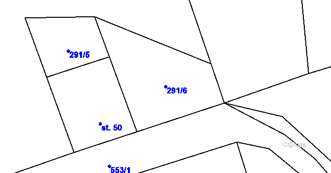 Parcela st. 291/6 v KÚ Vacenovice, Katastrální mapa