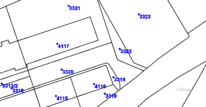Parcela st. 471/34 v KÚ Horní Újezd, Katastrální mapa
