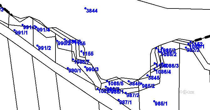 Parcela st. 3117/2 v KÚ Horní Újezd, Katastrální mapa