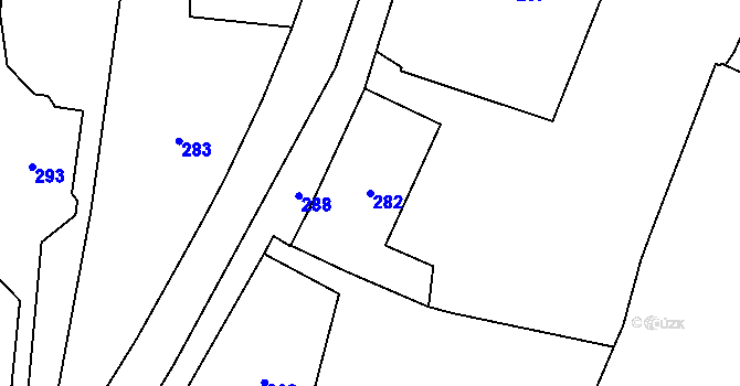 Parcela st. 282 v KÚ Horní Újezd, Katastrální mapa