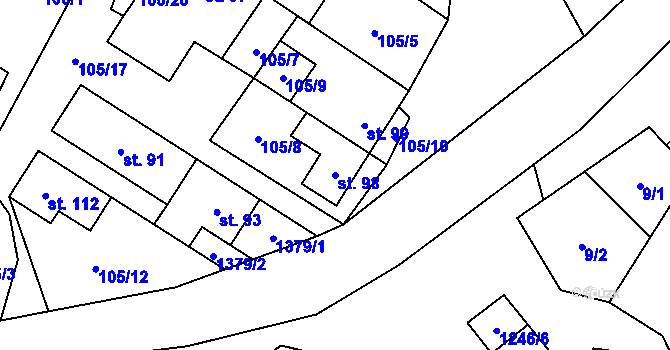 Parcela st. 98 v KÚ Horní Ves, Katastrální mapa