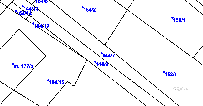 Parcela st. 144/7 v KÚ Horní Ves, Katastrální mapa