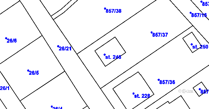 Parcela st. 246 v KÚ Horní Ves, Katastrální mapa