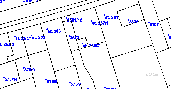 Parcela st. 267/2 v KÚ Horní Věstonice, Katastrální mapa
