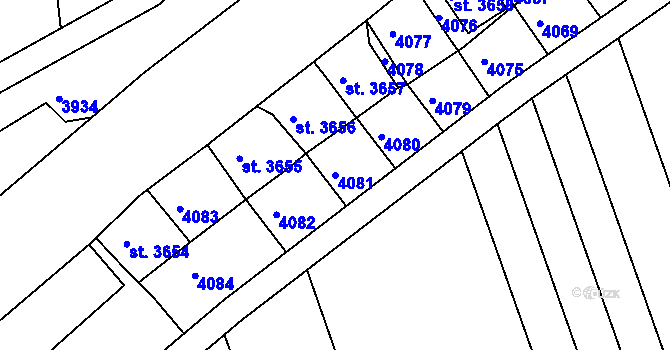 Parcela st. 4081 v KÚ Horní Věstonice, Katastrální mapa