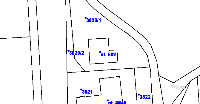 Parcela st. 502 v KÚ Horní Věstonice, Katastrální mapa