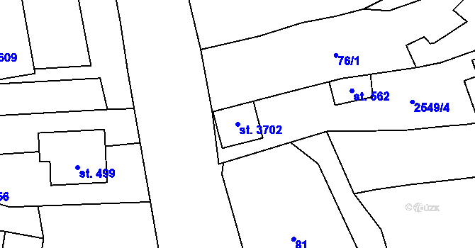 Parcela st. 3702 v KÚ Horní Věstonice, Katastrální mapa