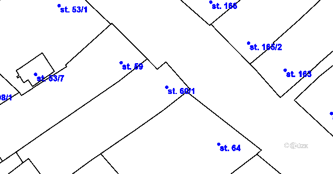 Parcela st. 60/1 v KÚ Horní Věstonice, Katastrální mapa