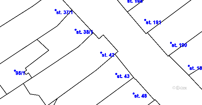 Parcela st. 42 v KÚ Horní Věstonice, Katastrální mapa