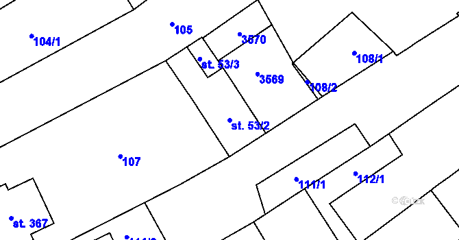 Parcela st. 53/2 v KÚ Horní Věstonice, Katastrální mapa