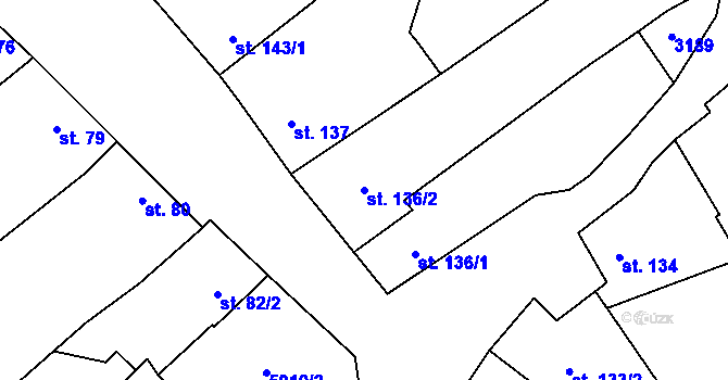 Parcela st. 136/2 v KÚ Horní Věstonice, Katastrální mapa