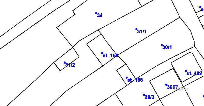 Parcela st. 159 v KÚ Horní Věstonice, Katastrální mapa