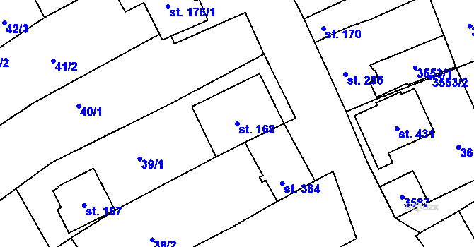 Parcela st. 168 v KÚ Horní Věstonice, Katastrální mapa