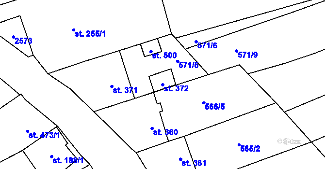Parcela st. 372 v KÚ Horní Věstonice, Katastrální mapa