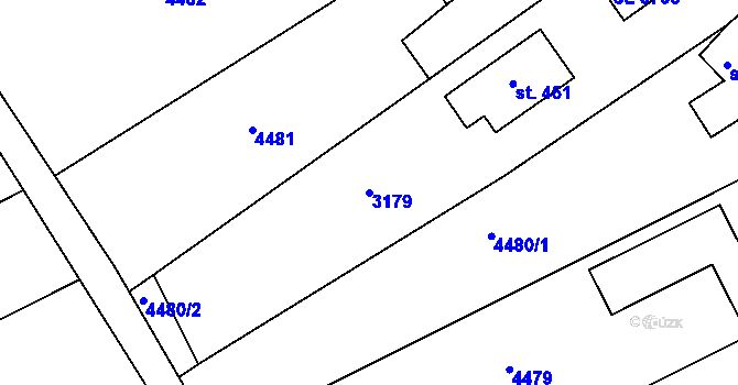 Parcela st. 3179 v KÚ Horní Věstonice, Katastrální mapa