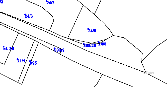Parcela st. 858/20 v KÚ Horní Vilémovice, Katastrální mapa
